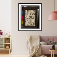Christmas card with the sun, moon, and hand Classic, Historic Print