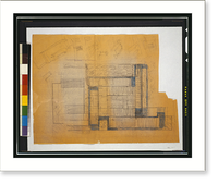 Paul Rudolph's penthouse apartment, 23 Beekman Place, New York City. Sketch - 3, Vintage Print