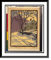 Winter scene - dawn.Leo F. Dorn 1927, Antique Wall Art