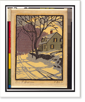 Winter scene - dawn.Leo F. Dorn 1927, Antique Wall Art