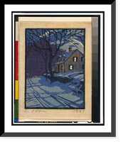 Winter scene - evening.Leo F. Dorn 1927. Classic, Antique Wall Art