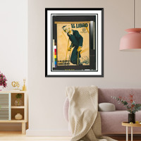Historic Framed Print, El libro, el mejor amigo del convaleciente,  17-7/8" x 21-7/8"