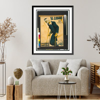 Historic Framed Print, El libro, el mejor amigo del convaleciente,  17-7/8" x 21-7/8"