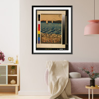 Historic Framed Print, Sōshū enoshima benzaiten kaicyō sankei gunshū no zu - 3,  17-7/8" x 21-7/8"