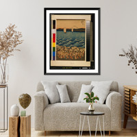 Historic Framed Print, Sōshū enoshima benzaiten kaicyō sankei gunshū no zu - 3,  17-7/8" x 21-7/8"