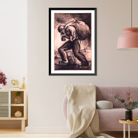 Man with load.Robert Blackburn, 36, Antique Print