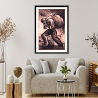 Man with load.Robert Blackburn, 36, Antique Print