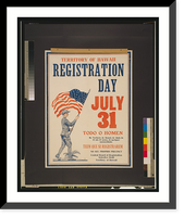 Territory of Hawaii registration day July 31, Antique Poster