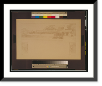 Historic Framed Print, Typisches billiges Wohnhaus f&uuml;r die Curtis Publishing Company.Frank Lloyd Wright.,  17-7/8" x 21-7/8"