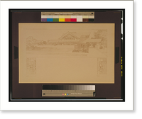 Historic Framed Print, Typisches billiges Wohnhaus f&uuml;r die Curtis Publishing Company.Frank Lloyd Wright.,  17-7/8" x 21-7/8"
