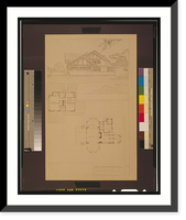 Historic Framed Print, Wohnhaus im Vorort f&uuml;r Warren Hickox in Kankahee Ills. [i.e. Kankakee, Illinois].Frank Lloyd Wright.,  17-7/8" x 21-7/8"
