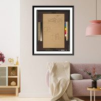 Historic Framed Print, Wohnhaus im Vorort f&uuml;r Warren Hickox in Kankahee Ills. [i.e. Kankakee, Illinois].Frank Lloyd Wright.,  17-7/8" x 21-7/8"