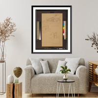 Historic Framed Print, Wohnhaus im Vorort f&uuml;r Warren Hickox in Kankahee Ills. [i.e. Kankakee, Illinois].Frank Lloyd Wright.,  17-7/8" x 21-7/8"