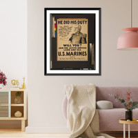 He did his duty - will you? U.S. Marines - join for active service land and sea.PW, Antique Wall Art