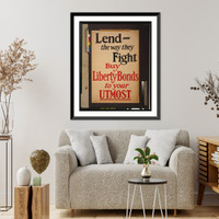 Historic Framed Print, Lend - the way they fight. Buy Liberty bonds to your utmost.Lutz & Sheinkman Litho., New York.,  17-7/8" x 21-7/8"