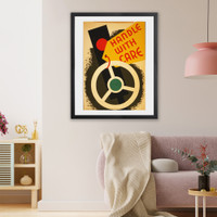 Historic Framed Print, Handle with care,  17-7/8" x 21-7/8"