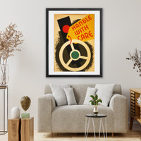 Historic Framed Print, Handle with care,  17-7/8" x 21-7/8"