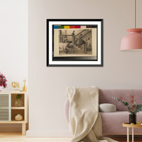Students at work on a house built largely by them - 3, Historic Print