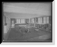 Historic Framed Print, [Library in clubhouse, New York City],  17-7/8" x 21-7/8"