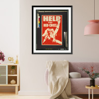 Historic Framed Print, Help the Red Cross.Herman Roeg.,  17-7/8" x 21-7/8"