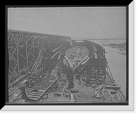 Historic Framed Print, [City of Cleveland, Steamer #168 on the ways],  17-7/8" x 21-7/8"