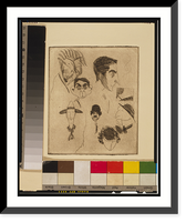 Caricature studies of Charlie Chaplin, Patsy Kelly, Eddie Cantor, William S. Hart, John Barrymore, and others - 2, Historic Print