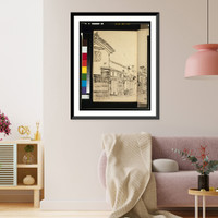 Main street of the town of Ōmihachiman, Japan Classic, Historic Reproduction