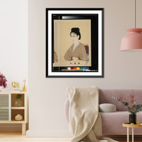 Japanese woman wearing wire spectacles Classic, Vintage Poster