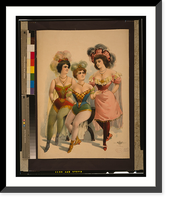 Historic Framed Print, [Three women in tights and feathers] - 2,  17-7/8" x 21-7/8"