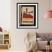 Historic Framed Print, His hunting ground of yesterday, National Parks.Dorothy Waugh.,  17-7/8" x 21-7/8"