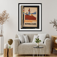 Historic Framed Print, His hunting ground of yesterday, National Parks.Dorothy Waugh.,  17-7/8" x 21-7/8"