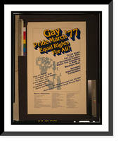 Historic Framed Print, Gay pride march '77 : equal rights for all! - 2,  17-7/8" x 21-7/8"