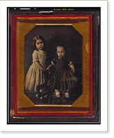 Historic Framed Print, [Elisa and John McAllister, children of W.Y. McAllister, Elisa standing on chair, John sitting in high chair],  17-7/8" x 21-7/8"