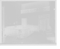 Historic Framed Print, [Seventy-second Street branch, 19th Ward Bank, interior, low desk, New York, N.Y.],  17-7/8" x 21-7/8"