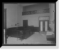 Historic Framed Print, [Seventy-second Street branch, 19th Ward Bank, interior, low desk, New York, N.Y.],  17-7/8" x 21-7/8"
