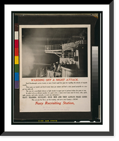 Historic Framed Print, Warding off a night attack,  17-7/8" x 21-7/8"