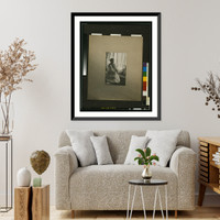 Woman seated with crossed legs in front of sheer curtains.Mary A. Bartlett. - 3, Vintage Wall Art
