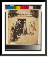 Group at Headquarters (from left to right): Lord Burghersh, an A.D.C., Colonel Vico, Lord Raglan, Marshal P&eacute;lissier, a Spahi, an A.D.C, Antique Print