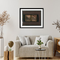 Historic Framed Print, [View of Paris with church steeple in foreground],  17-7/8" x 21-7/8"