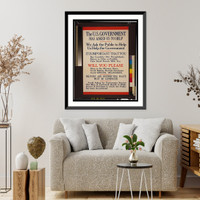 Historic Framed Print, The U.S. government has asked us to help [...] Delivery and distributing waste must be eliminated [...].,  17-7/8" x 21-7/8"