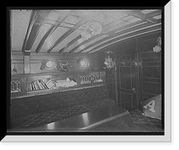 Historic Framed Print, [Yacht Althea, cabin, showing books],  17-7/8" x 21-7/8"