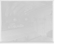 Historic Framed Print, [Yacht Althea, cabin, showing books],  17-7/8" x 21-7/8"