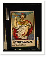 The sword is drawn, the Navy upholds it!".painted by Kenyon Cox, N.A." - 2, Historic Print