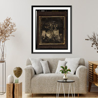 Still life with tree and two small, stuffed mammals, Vintage Wall Art