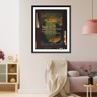 Historic Framed Print, Save the products of the land. Eat more fish-they feed themselves United States Food Administration.Charles Livingston Bull ; Heywood Strasser & Voigt Litho. Co. N.Y.,  17-7/8" x 21-7/8"
