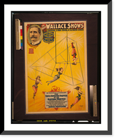 Historic Framed Print, The great Wallace shows An innovation in aerialism, the triple revolving trapeze of the sisters Vortex [...].Courier Litho. Co., Buffalo N.Y. - 2,  17-7/8" x 21-7/8"
