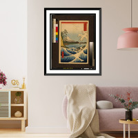 Historic Framed Print, Suruga Satta no kaijō.Hiroshige-ga.,  17-7/8" x 21-7/8"