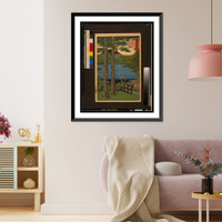 Historic Framed Print, Shimotsuke chūzenji kosui.Hiroshige-ga.,  17-7/8" x 21-7/8"