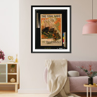 Historic Framed Print, The tidal wave. July 4, 1918, 95 ships launched.Coll ; Thomsen-Ellis Co., Baltimore, New York.,  17-7/8" x 21-7/8"