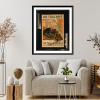 Historic Framed Print, The tidal wave. July 4, 1918, 95 ships launched.Coll ; Thomsen-Ellis Co., Baltimore, New York.,  17-7/8" x 21-7/8"